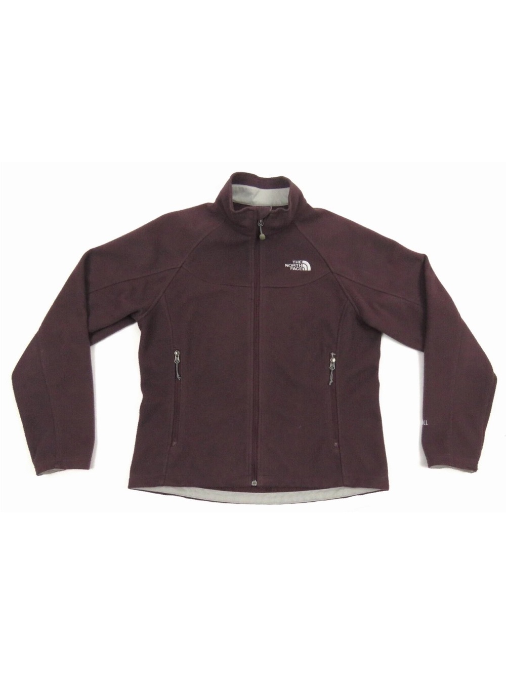 The North Face TNF Fleece Windwall Burgundy Womens Full Zip Coat Jacket L